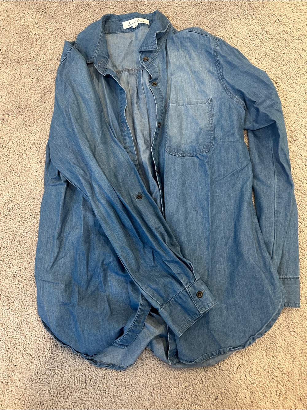 Love Tree Light Blue Denim Shirt